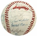 1982 Milwaukee Brewers Team Signed World Series Baseball w/ 28 Sigs. - JSA 