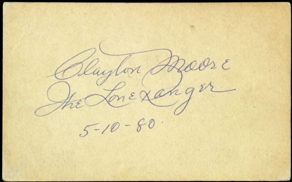 1940s The Lone Ranger Exhibit Card Signed by Clayton Moore - JSA
