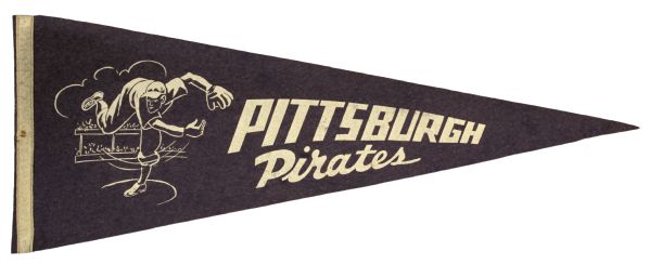1940s Pittsburgh Pirates Full Size Pennant - Rare Pitcher Version