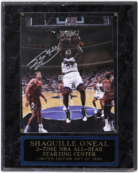 1994 Shaquille ONeal Signed 8" x 10" Photo Display - JSA 