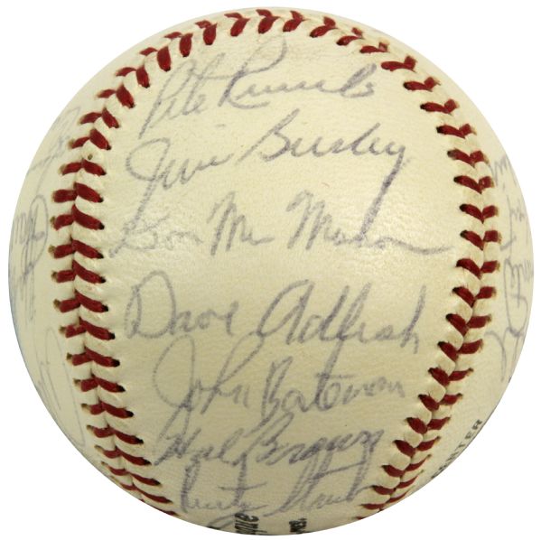 1963 Houston Colt .45s Team Signed ONL (Giles) Baseball w/ 25 Sigs. - JSA 