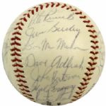 1963 Houston Colt .45s Team Signed ONL (Giles) Baseball w/ 25 Sigs. - JSA 