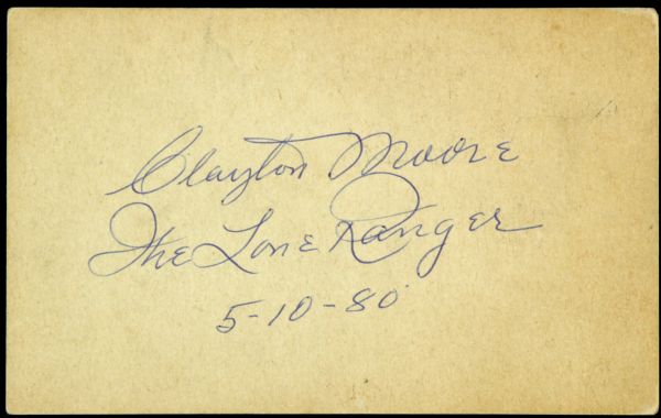 1940s The Lone Ranger Exhibit Card Signed by Clayton Moore - JSA
