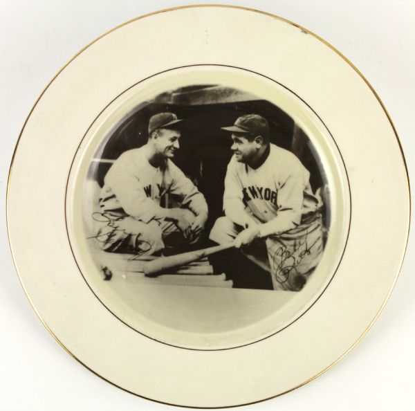 1970s Babe Ruth & Lou Gehrig New York Yankees Plate 