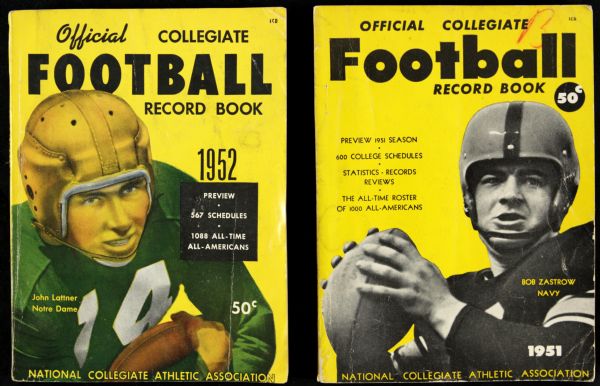 1951-54 Official Collegiate Football Record Book - Lot of 4