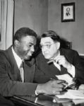 1945-50 Jackie Robinson Branch Rickey Brooklyn Dodgers "The Sporting News" Original 2.5" x 3.5" Black And White Negative (The Sporting News Collection/MEARS Auction LOA) 