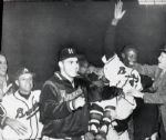 1954-62 Hank Aaron Milwaukee Braves "The Sporting News" Original 3" x 3.25" Black And White Negative (The Sporting News Collection/MEARS Auction LOA) 