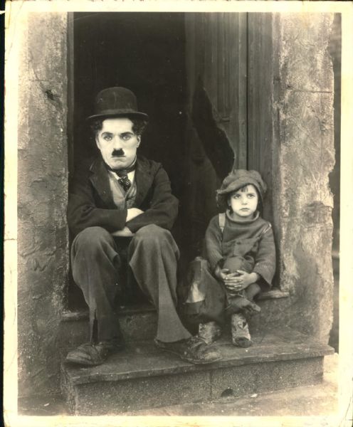 1921 Charlie Chaplin on Set of "The Kid" Chicago Sun Times" 8" x 10" Print (Chicago Sun-Times Hologram/MEARS Photo LOA)