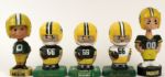 1970s-2000s Packers Bobble Head Nodder - Lot of 5 With 3 Ray Nitschke 