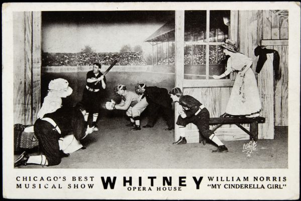 1900s to 1910s My Cinderella Girl From Whitney Opera House Postcard Great Early Baseball Play