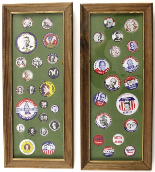 Lot of 40 Reproduction Presidential Pins w/ JFK Ike Roosevelt Nixon