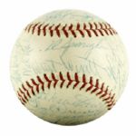 1960 Milwaukee Braves Team-Signed ONL (Giles) Baseball w/ 33 Sigs. Incl. Hank Aaron Eddie Mathews Spahn - JSA