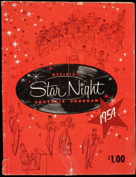 1954 Star Night Souvenir Porgram w/ Nat King Cole Perry Como Sarah Vaughan 