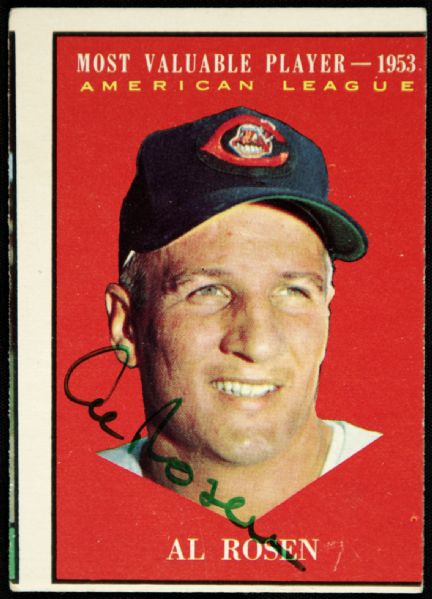 1961 Al Rosen Cleveland Indians Signed Topps Card - JSA 