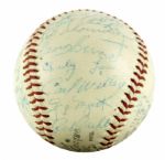 1960 Milwaukee Braves Team-Signed ONL (Giles) Baseball w/ 33 Sigs. Incl. Hank Aaron Eddie Mathews Spahn - JSA