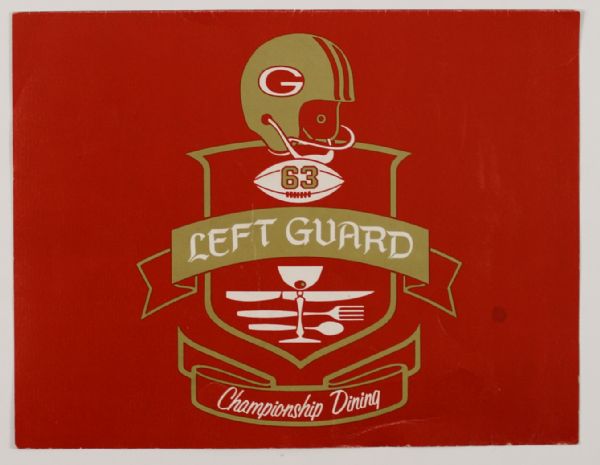 Fuzzy Thurston and Max McGee Left Guard / Left End Championship Dining Menu Photograph Handout - Green Bay Packers