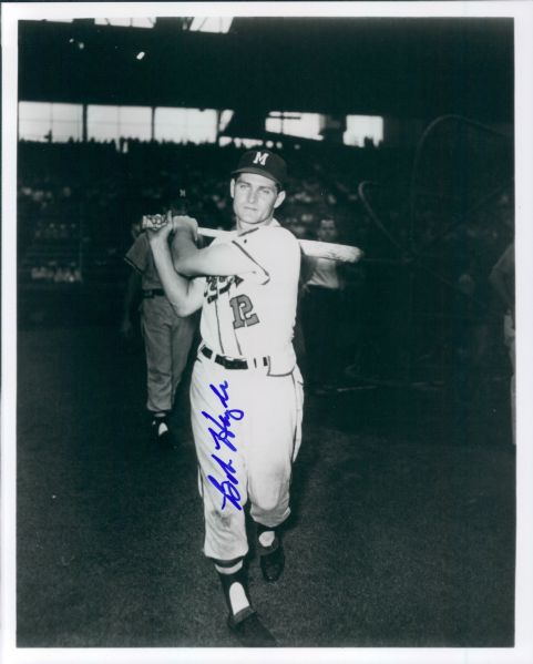 1957 Bob Hazle Milwaukee Braves Signed 8" x 10" Photo - JSA