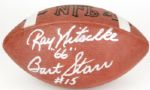 1990s Ray Nitschke & Bart Starr Green Bay Packers Signed Football - JSA 