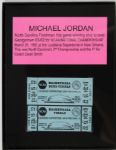 1982 NCAA Basketball Final Four Program & 2 Unused Tickets Michael Jordan UNC Game Winner 