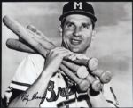 1954-57 Bobby Thomson Milwaukee Braves Signed 8" x 10" Photo - JSA