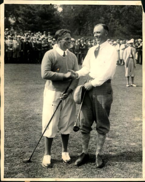1927 Bobby Jones Chick Evans Lot #2 "The Sporting News Collection Archives" Original Photo (Sporting News Collection Hologram/MEARS Photo LOA)