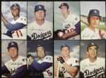 1971 Los Angeles Dodgers Ticketron Postcard - Lot of 20 With Schedule Backs Incl. Vin Scully Walt Alston Dick Allen Rare