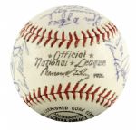 1962 Milwaukee Braves Team Signed ONL (Giles) Baseball w/ 30 Sigs. Incl. Hank & Tommie Aaron Spahn Uecker - JSA 