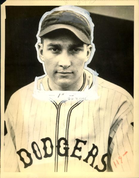 1934 Phillip Page Brooklyn Dodgers "The Sporting News Collection Archives" Original Photo (Sporting News Collection Hologram/MEARS Photo LOA)