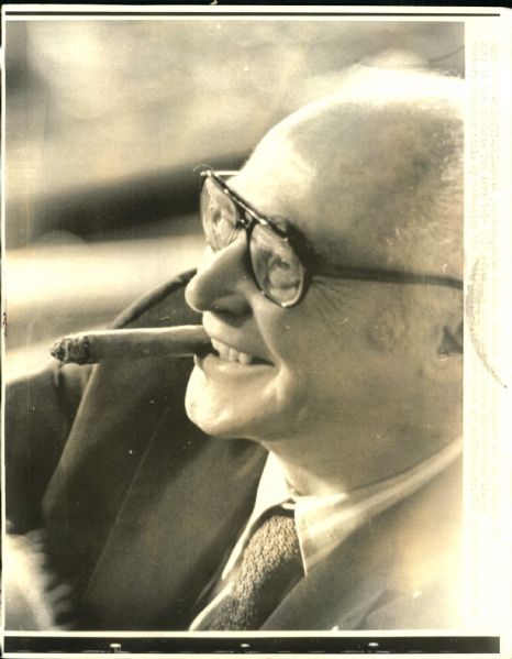 1971-76 Charlie Finley Oakland As Owner "The Sporting News Collection Archives" Original Photos (Sporting News Collection Hologram/MEARS Photo LOA) - Lot of 2
