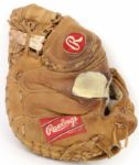 1994 Brian Harper Game Worn Milwaukee Brewers Catcher's Mitt - From Former Brewers BP Catcher - MEARS LOA 