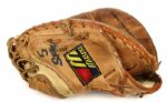 1980s B.J. Surhoff Milwaukee Brewers Game Worn Catcher's Mitt Glove w/Interesting Inscription With LOA From Bullpen Catcher MEARS LOA