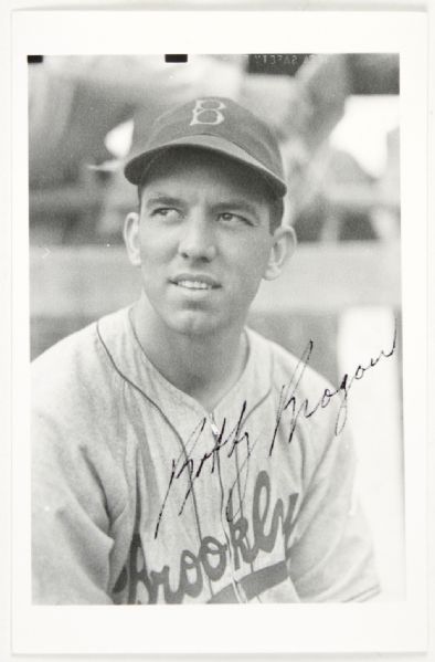 Bobby Bragan Brooklyn Dodgers Signed Postcard - JSA