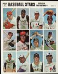 1969 Baseball Stars Official Photostamps - Lot of 7 Sheets With Nolan Ryan Reggie Jackson Yaz