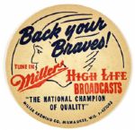 1960s circa Milwaukee Braves Coaster