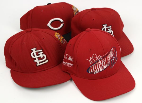1990s Baseball Commemorative Caps - 3 Mark McGwire St. Louis Cardinals & 1 Ken Griffey Jr. Reds 