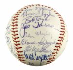 1962 Milwaukee Braves Team Signed ONL (Giles) Baseball w/ 30 Sigs. Incl. Hank & Tommie Aaron Spahn Uecker - JSA 