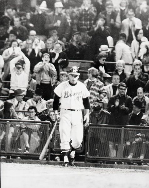 1963-65 Eddie Matthews Milwaukee Braves "The Sporting News" Original 3" x 4" Black And White Negative (The Sporting News Collection/MEARS Auction LOA) 