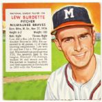 1954 Lew Burdette Milwaukee Braves Red Man Tobacco Baseball Card