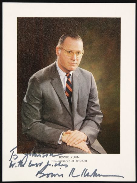 1970 Bowie Kuhn Signed Sporting News Baseball Guide Photo - JSA