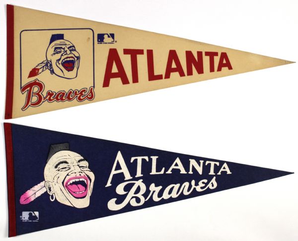 1970s-80s Atlanta Braves Full Size 29" Pennant - Lot of 2