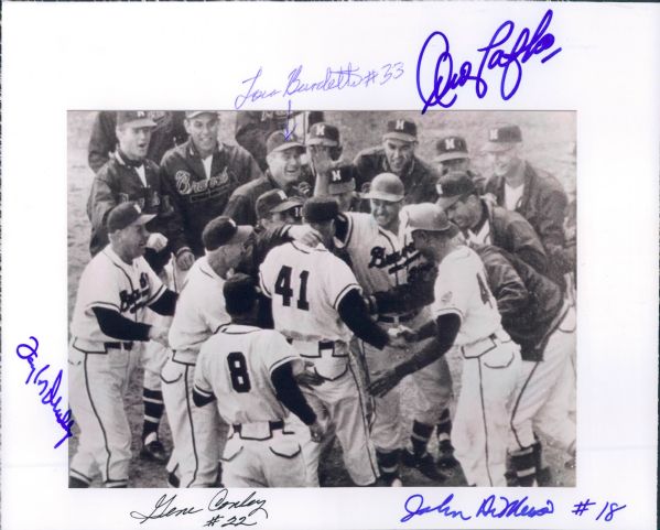 1957 circa Milwaukee Braves Game-Winning Signed 8" x 10" Photo - JSA
