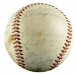 1963 Milwaukee Braves Team Signed ONL (Giles) Baseball w/ 33 Sigs. Incl. Hank & Tommie Aaron Bob Uecker Spahn Mathews - JSA 