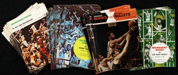 1969-70 Milwaukee Bucks Program - Lot of 36 With 26 From First Season 