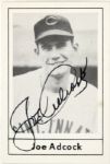 1978 Grand Slam Mini Card Signed by Joe Adcock Cincinnati Reds   (JSA)