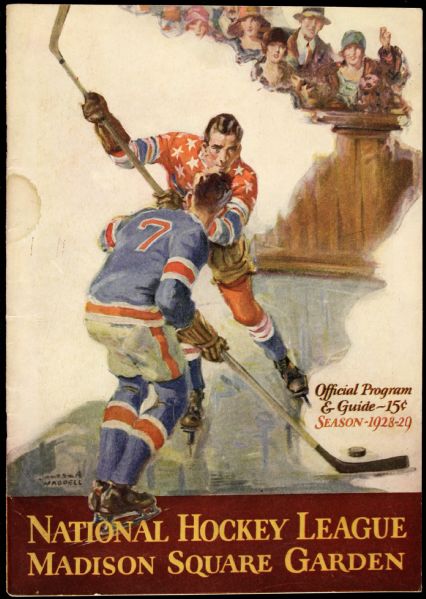 1928-29 NHL Madison Square Garden New York Rangers & Americans Program Guide