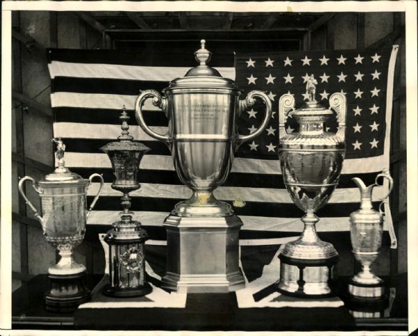 1930 Bobby Jones Golf Trophies "The Sporting News Collection Archives" Original Photo (Sporting News Collection Hologram/MEARS Photo LOA)
