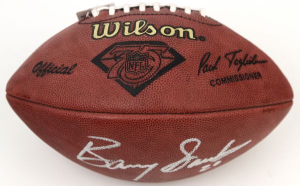Barry Sanders Detroit Lions Signed 75th Anniversary Football - JSA