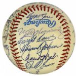 1984 Detroit Tigers Team Signed OAL (Brown) Baseball World Series Champions w/ 28 Sigs. Incl. Sparky Anderson - JSA 