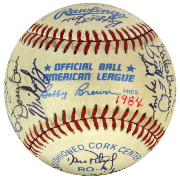 1984 Detroit Tigers Team Signed OAL (Brown) Baseball World Series Champions w/ 28 Sigs. Incl. Sparky Anderson - JSA 