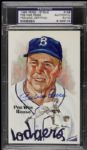 1985 Pee Wee Reese Brooklyn Dodgers Signed Perez Steele Card - PSA Encapsulated
